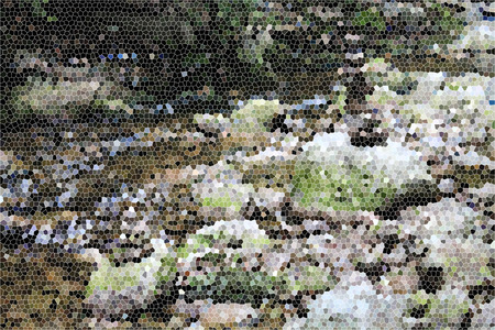 Artistic Stained Glass River Bed Backgroundの写真素材