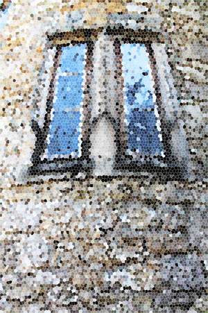 Artistic Stained Glass Window Background Casleの写真素材