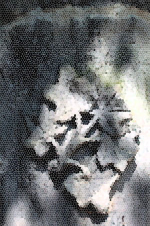 Artistic Stained Glass Stone Sign Backgroundの写真素材