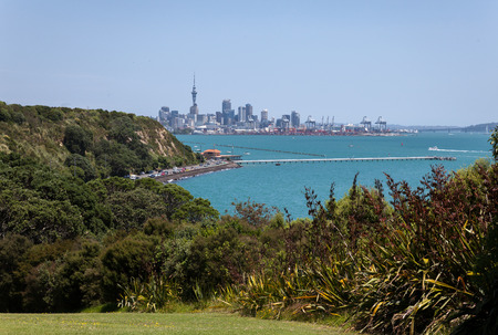View to Auckland New Zealand, Auckland Bayの写真素材