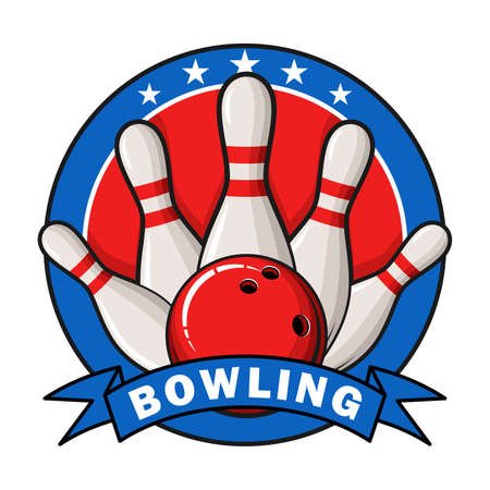 Bowling logo, labels, badges and emblems