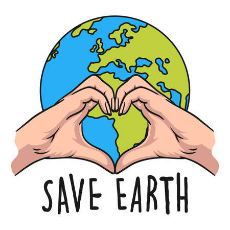 Save Earth concept illustration. Love earthのイラスト素材