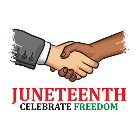 Juneteenth Independence Day. Freedom or Emancipation day. Annual american holiday, celebrated in June 19. African-American history and heritage.のイラスト素材