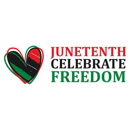 Juneteenth Independence Day. Freedom or Emancipation day. Annual american holiday, celebrated in June 19. African-American history and heritage.のイラスト素材