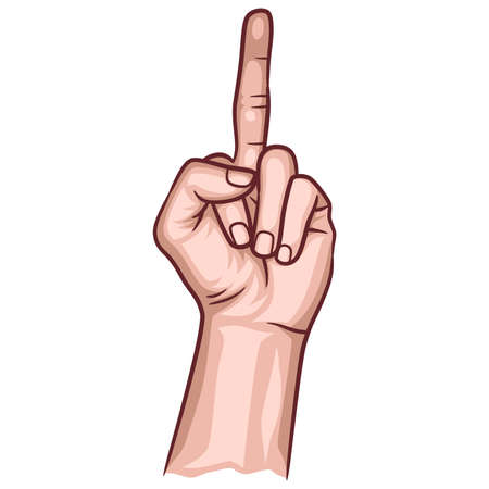 finger gesture, The middle finger hand drawn, fuck you sign.のイラスト素材