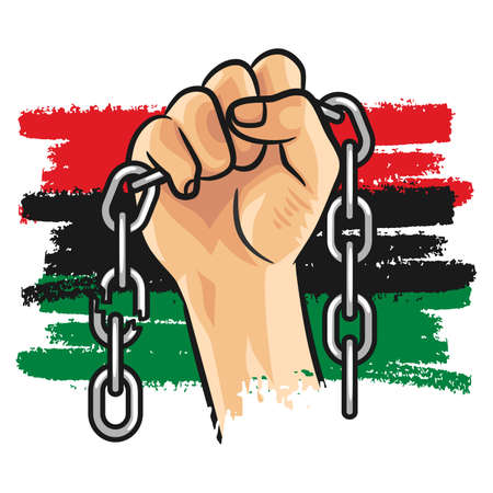 Juneteenth Independence Day. Freedom or Emancipation day. Annual american holiday, celebrated in June 19. African-American history and heritage.のイラスト素材