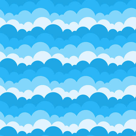 Blue sky clouds seamless pattern backgroundのイラスト素材