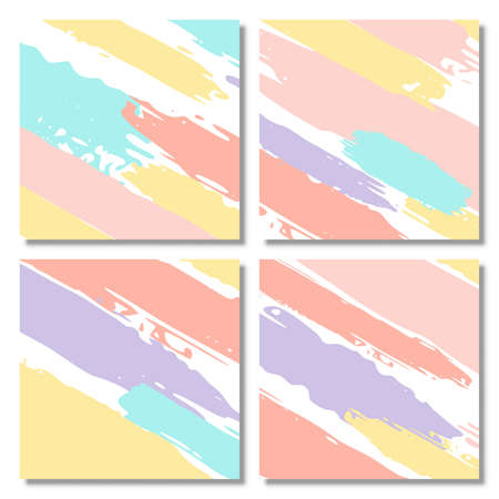 Set of Abstract Shape Background Pastel Color, Modern abstract covers set, Colorful abstract background setのイラスト素材