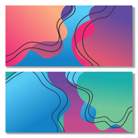 Set of Abstract liquid shape Fluid design, Abstract Modern Graphic, Set of Liquid Gradient Shapes...