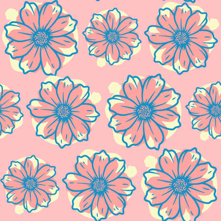 Abstract Floral Seamless Pattern Background, Floral Background in Pastel Colors