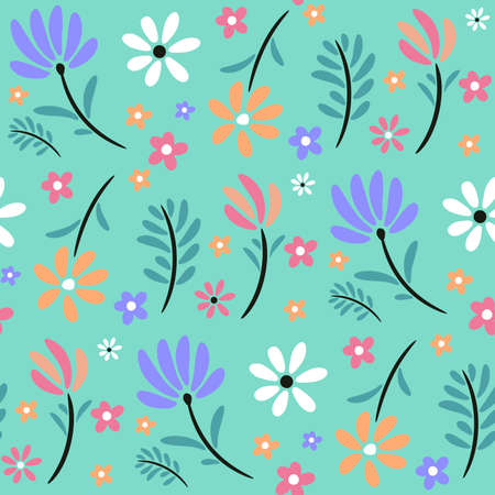 Beautiful Abstract Floral Seamless Pattern, Trendy Seamless Floral Pattern, Vintage Floral Patternのイラスト素材