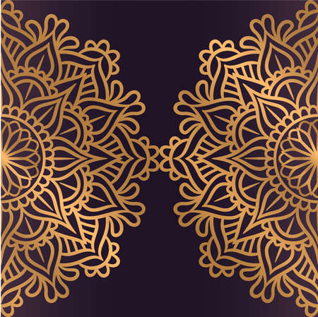 Luxury mandala background With Golden Arabesque, Oriental Vector Ornament. Ethnic Lace Patternのイラスト素材