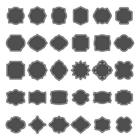 Set of vintage frames or labels design element. Decorative vintage frame and retro badgeのイラスト素材