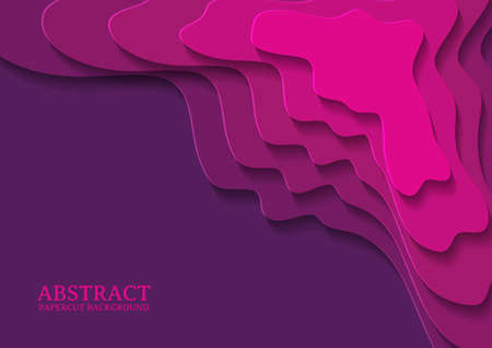 abstract papercut design background with overlap layer, 3D papercut background multicolorsのイラスト素材