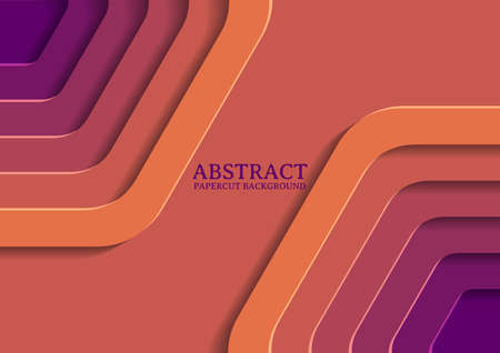 abstract hexagon papercut design background with overlap layer, 3D hexagon papercut backgroundのイラスト素材