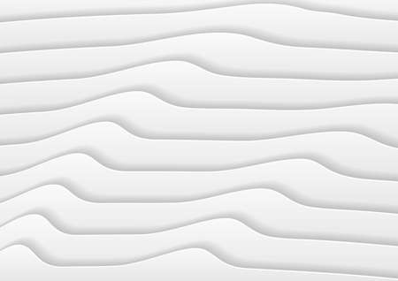 Abstract white wave background with papercut style, Abstract background in white and gray shadesのイラスト素材