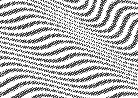 Abstract wavy black and white dots halftone background, Halftone background designのイラスト素材