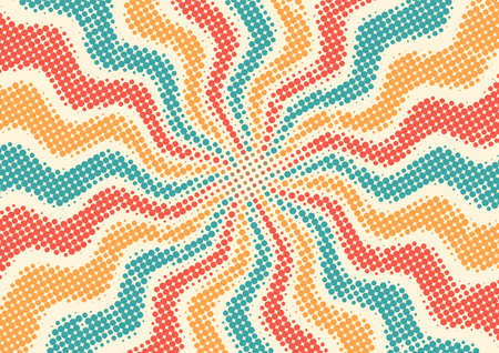 Vintage retro colorful with halftone dots background, Abstract retro halftone background designのイラスト素材