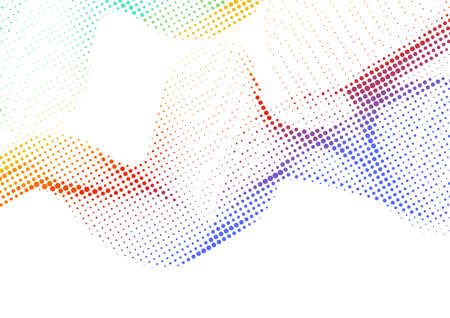 Abstract wavy colorful gradient dots halftone background, Halftone background designのイラスト素材