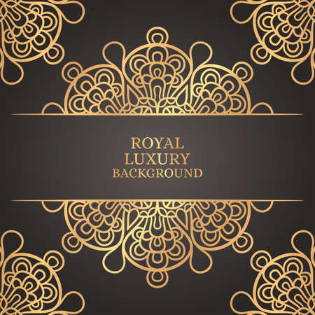 Royal luxury mandala background with golden arabesque, Decorative Mandala, Luxury Ornament Templateのイラスト素材