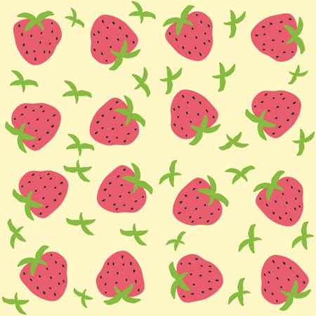 Simple Sweet Strawberry Seamless Pattern Background. Vector Illustration
