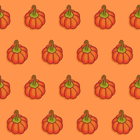 Vector seamless pattern with pumpkin. Pumpkin seamless pattern