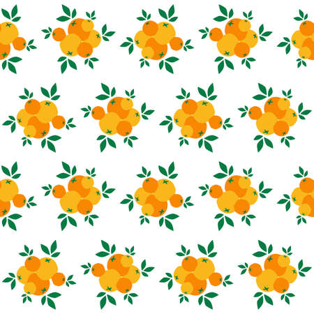 Tropical seamless pattern with orange fruit. Fruit repeated backgroundのイラスト素材