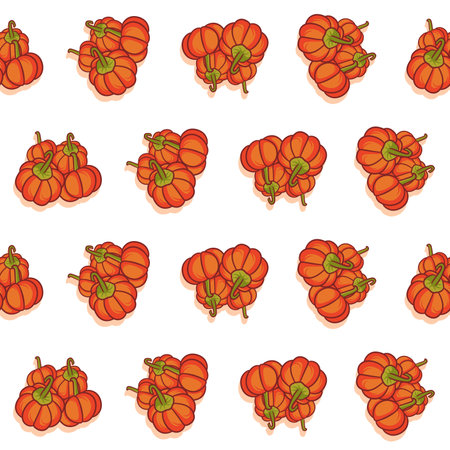 Vector seamless pattern with pumpkin. Pumpkin seamless patternのイラスト素材