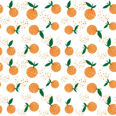 Tropical seamless pattern with orange fruit. Fruit repeated backgroundのイラスト素材
