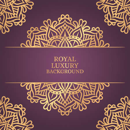 Royal luxury mandala background with golden arabesque, Decorative Mandala, Luxury Ornament Templateのイラスト素材