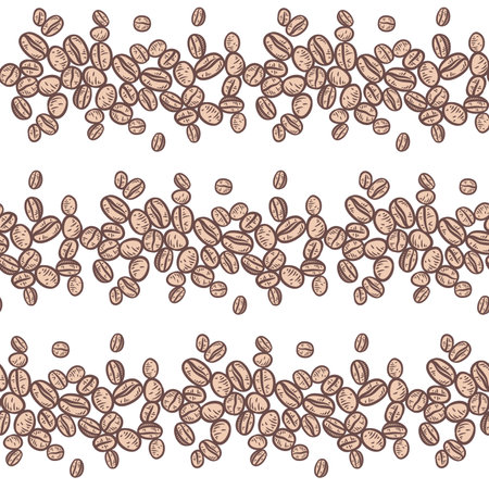 Coffee beans seamless pattern background. Coffee beans pattern backgroundのイラスト素材