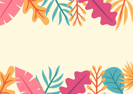 Modern tropical leaves background design. Botanical background. Tropical plant backgroundのイラスト素材