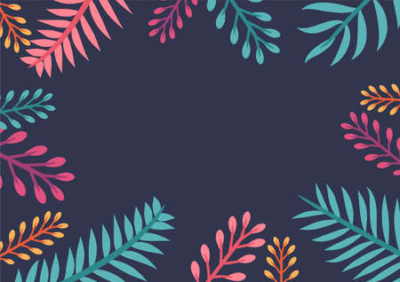 Modern tropical leaves background design. Botanical background. Tropical plant backgroundのイラスト素材