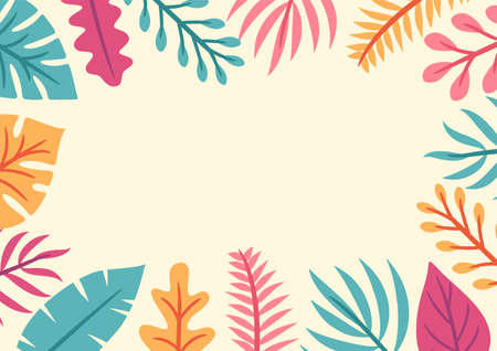 Modern tropical leaves background design. Botanical background. Tropical plant backgroundのイラスト素材