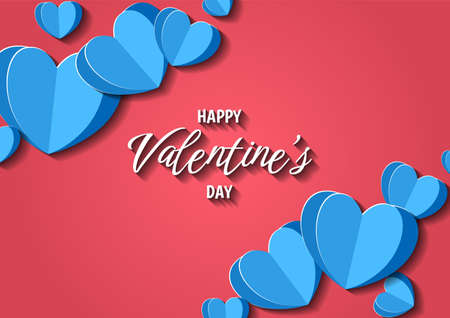 Happy valentine's day heart frame background. Valentine's day border or frame designのイラスト素材