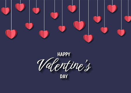 Happy valentine's day heart frame background. Valentine's day border or frame designのイラスト素材
