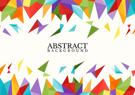 Abstract colorful geometric vector background. Colorful rainbow polygon backgroundのイラスト素材