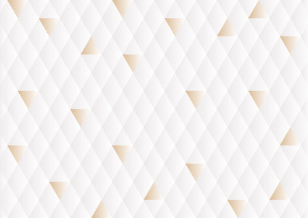 Abstract white and gold geometric background, White geometric concept backgroundのイラスト素材