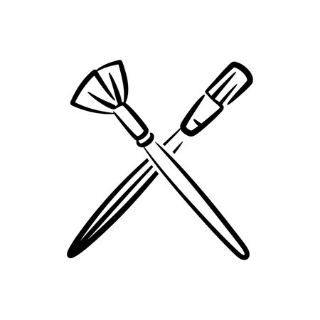 Paint brush hand drawn vector illustration isolated on white backgroundのイラスト素材