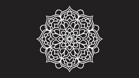 Mandala round ornament background template. Decorative Mandalaのイラスト素材