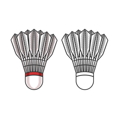 Shuttle Cock vector color illustration. Badminton shuttlecock, Shuttle birdieのイラスト素材