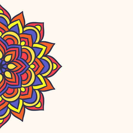 Mandala round ornament background template. Decorative Mandalaのイラスト素材