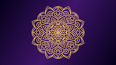 Mandala round ornament background template. Decorative Mandalaのイラスト素材