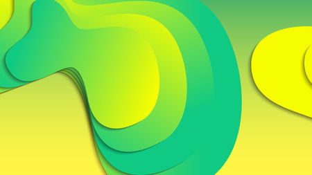 Green and yellow gradient fluid wave abstract background for brochure flyer banner template designのイラスト素材