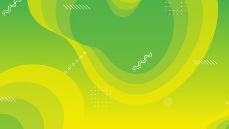 Green and yellow gradient fluid wave abstract background for brochure flyer banner template designのイラスト素材