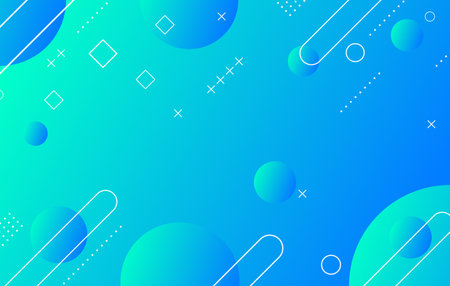Abstract colorful geometric background. Blue elements with gradient. Dynamic shapes composition.のイラスト素材