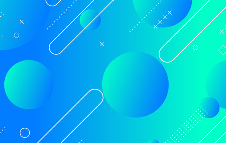 Abstract colorful geometric background. Blue elements with gradient. Dynamic shapes composition.のイラスト素材