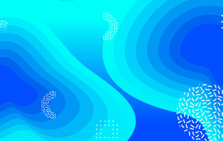 Abstract liquid color background design. Blue elements with fluid gradient. Dynamic shapes composition.のイラスト素材