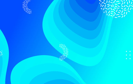 Abstract liquid color background design. Blue elements with fluid gradient. Dynamic shapes composition.のイラスト素材