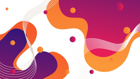 Abstract colorful geometric background. Liquid color background design. Fluid shapes compositionのイラスト素材